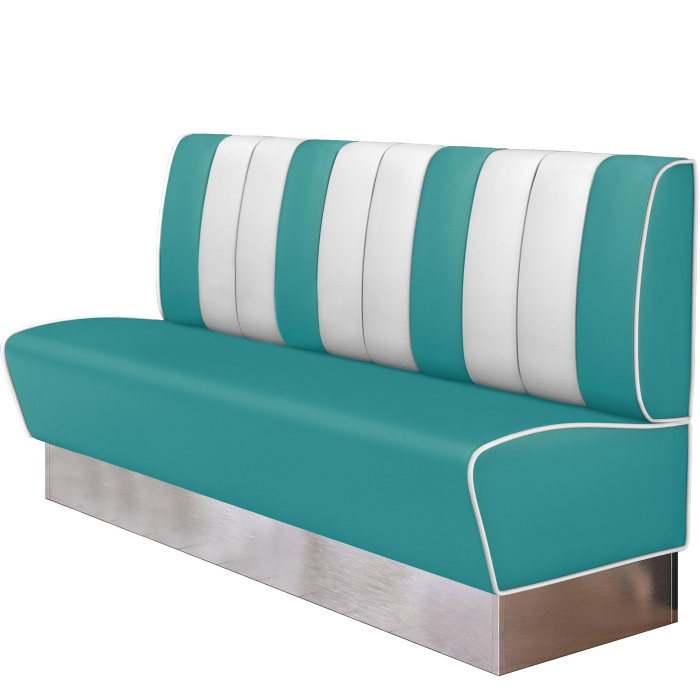 AMERICAN 3 | Banco American Diner | Ancho:Alto 200 x 103 cm | Rayas | Turquesa | Cuero