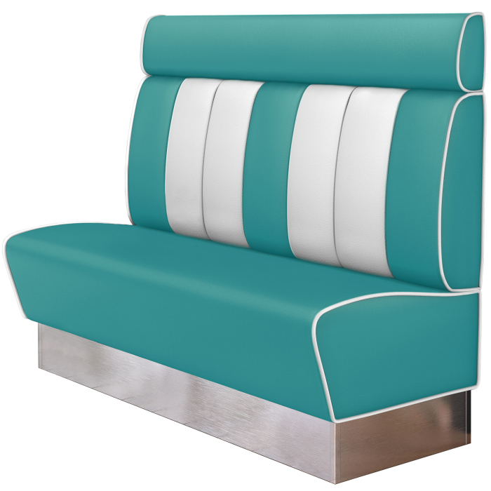AMERICAN 3 | Amerikaanse Diner Zitbank | B:H 160 x 128 cm | Gestreept | Turquoise | Leer
