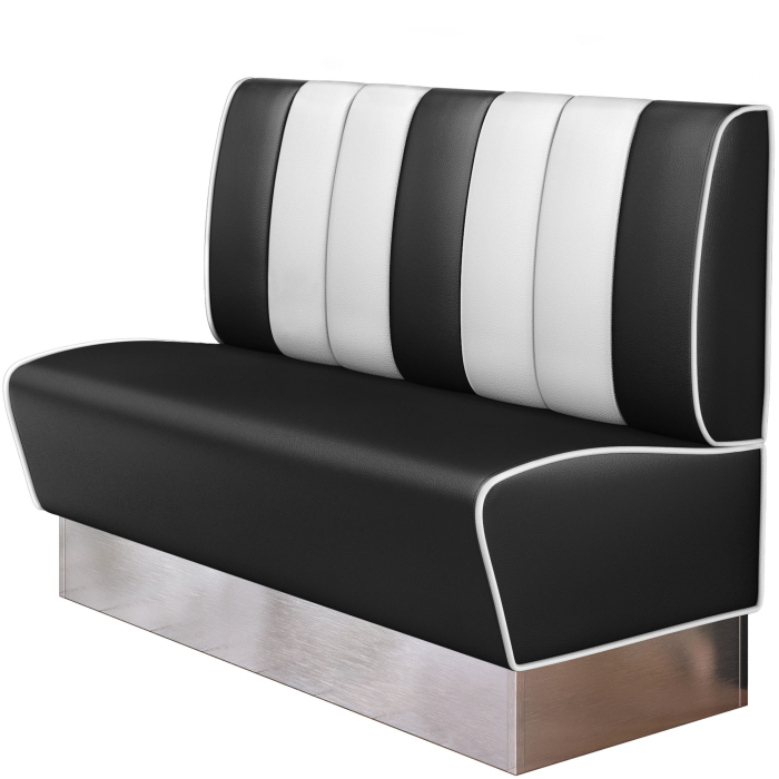 AMERICAN 3 | Cabina pancha Diner Americano | L:H 140 x 103 cm | A righe | Nero | Pelle