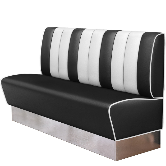 AMERICAN 3 | American Diner Bench | W:H 180 x 103 cm | Striped | Black | Leather