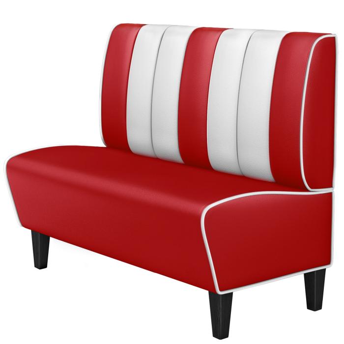 AMERICAN 1 | Banco American Diner | Ancho:Alto 120 x 103 cm | Rayas | Rojo | Cuero
