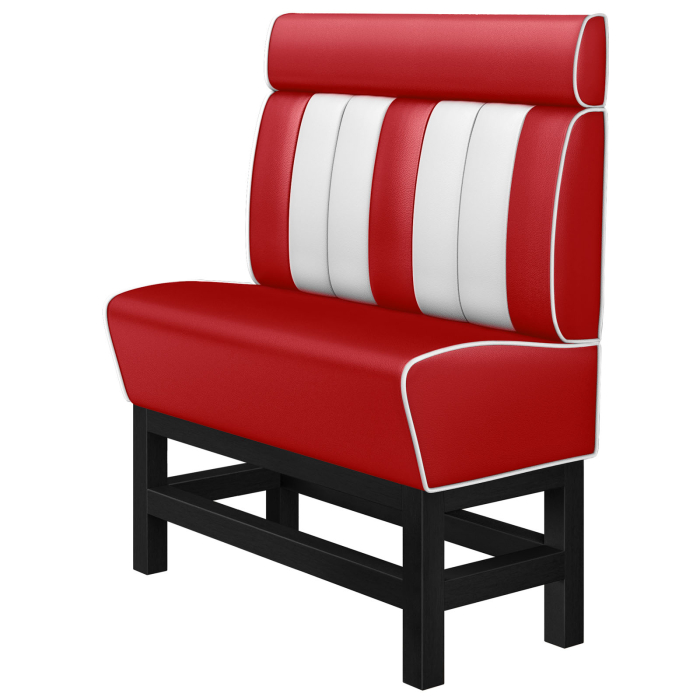 AMERICAN 1 | Banco American Diner | Ancho:Alto 120 x 158 cm | Rayas | Rojo | Cuero