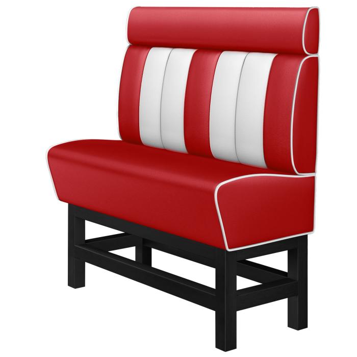 AMERICAN 1 | Banco American Diner | Ancho:Alto 160 x 158 cm | Rayas | Rojo | Cuero