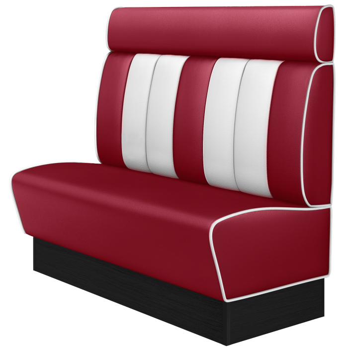 AMERICAN 2 | American Diner Bench | W:H 140 x 128 cm | Striped | Red | Leather