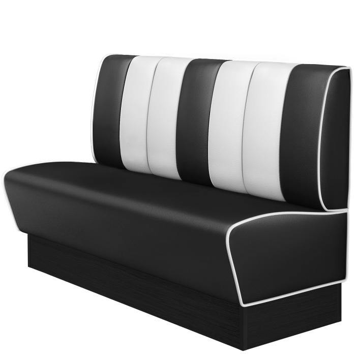 AMERICAN 2 | Cabina pancha Diner Americano | L:H 160 x 103 cm | A righe | Nero | Pelle