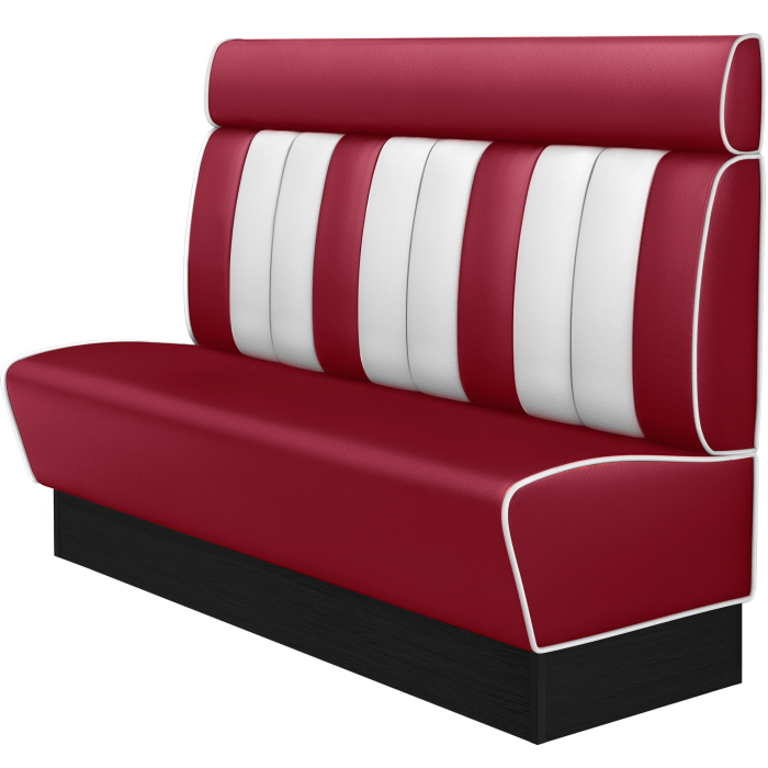 AMERICAN 2 | American Diner Bench | W:H 180 x 128 cm | Striped | Red | Leather