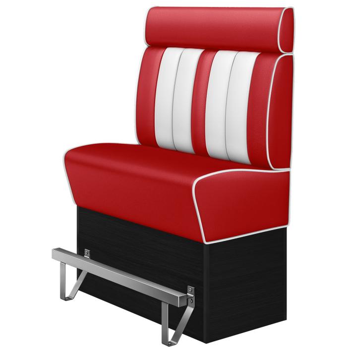 AMERICAN 2 | Banco American Diner | Ancho:Alto 100 x 158 cm | Rayas | Rojo | Cuero