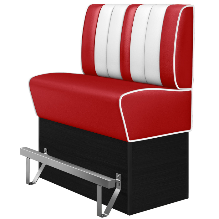 AMERICAN 2 | Banco American Diner | Ancho:Alto 100 x 133 cm | Rayas | Rojo | Cuero
