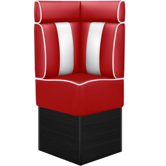 AMERICAN 2 | Diner hörnsoffa | B:H 64 x 158 cm | Randig | Turkos | Läder