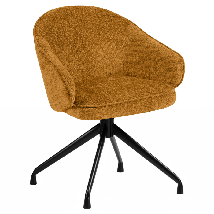 Amina | Silla de hotel | Naranja | Tela/Textil | Base giratoria