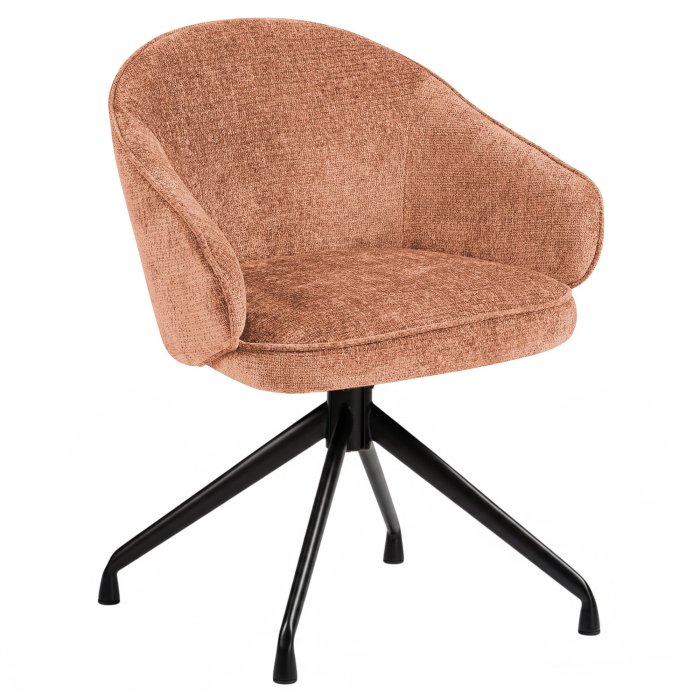 Amina | Chaise d'hôtel | Orange | Tissu | Piètement pivotant