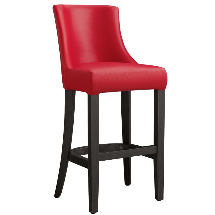 AMY | Upholstered Bar Stool | Leather | Wood | Red | with backrest AMY | Upholstered Bar Stool | Leather | Wood | Red | with backrest