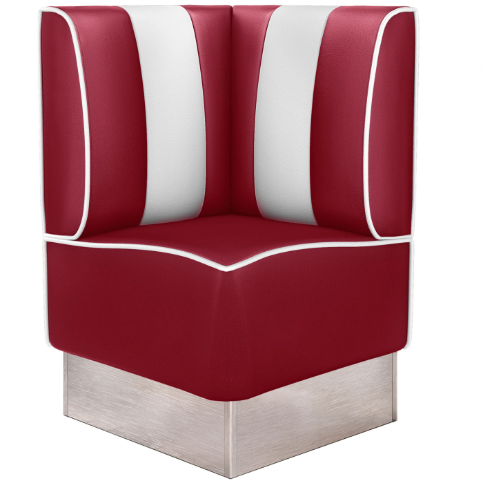 AMERICAN 3 | Diner Eckbank | B:H 64 x 103 cm | Gestreift | Rot | Leder