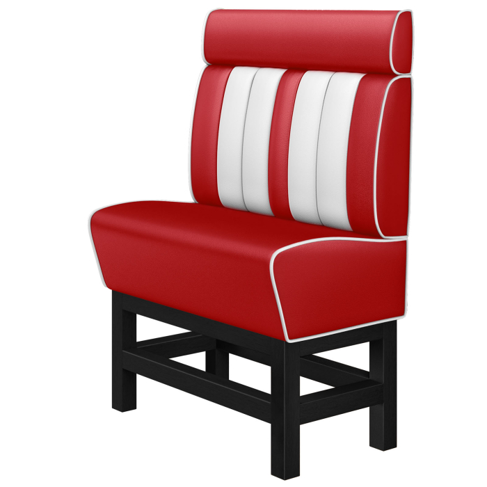 AMERICAN 1 | Diner Hochbank | B:H 100 x 158 cm | Gestreift | Rot | Leder