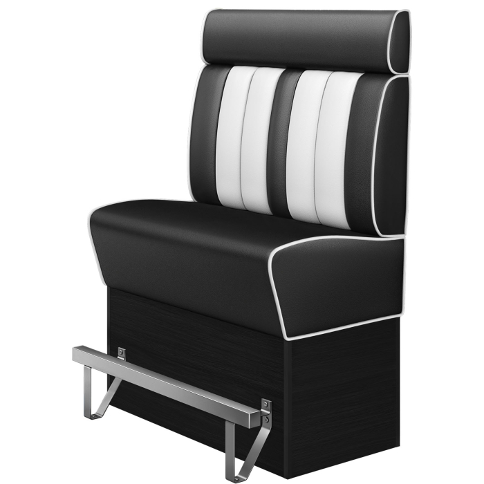 AMERICAN 2 | Høj diner sofabænk | B:H 100 x 158 cm | Stribet | Sort | Læder