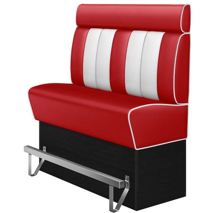 AMERICAN 2 | Diner Hochbank | B:H 160 x 158 cm | Gestreift | Rot | Leder