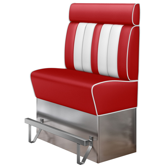 AMERICAN 3 | Diner Hochbank | B:H 100 x 158 cm | Gestreift | Rot | Leder