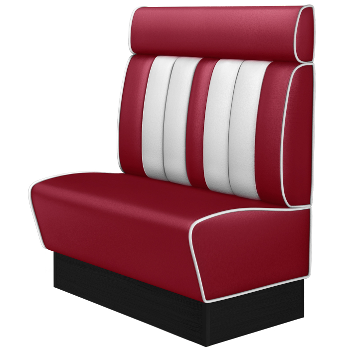 AMERICAN 2 | Dinerbank | B:H 100 x 128 cm | Gestreift | Rot | Leder