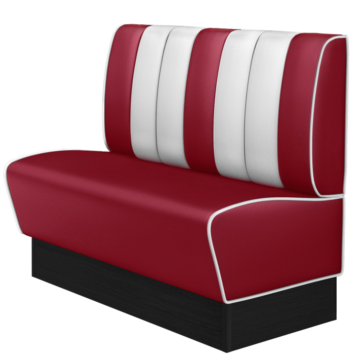 AMERICAN 2 | Dinerbank | B:H 120 x 103 cm | Gestreift | Rot | Leder