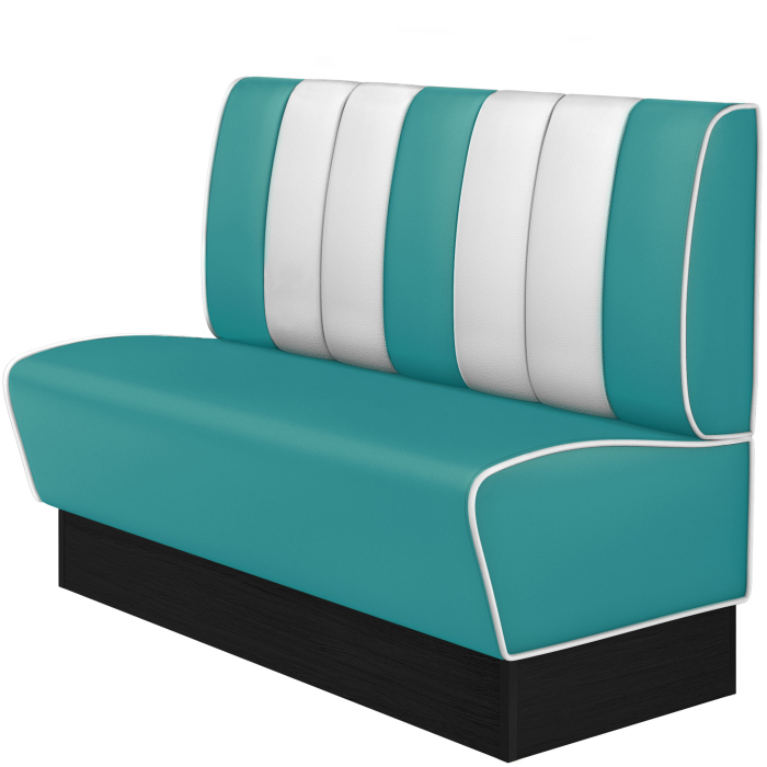 AMERICAN 2 | Dinerbank | B:H 140 x 103 cm | Gestreift | Türkis | Leder