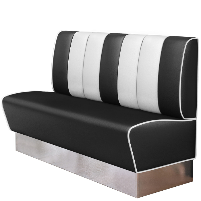 AMERICAN 3 | Dinerbank | B:H 160 x 103 cm | Gestreift | Schwarz | Leder