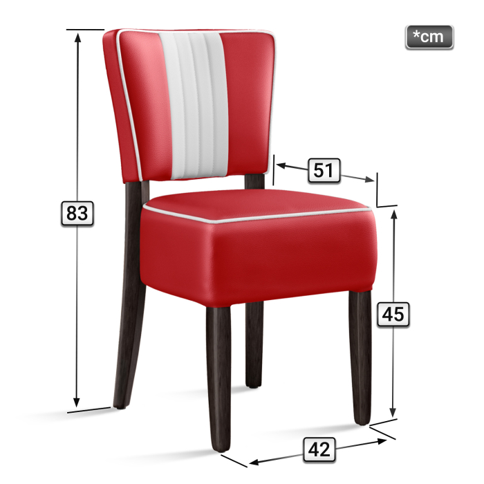 AMERICAN 2 | Silla de comedor | Rojo | Cuero