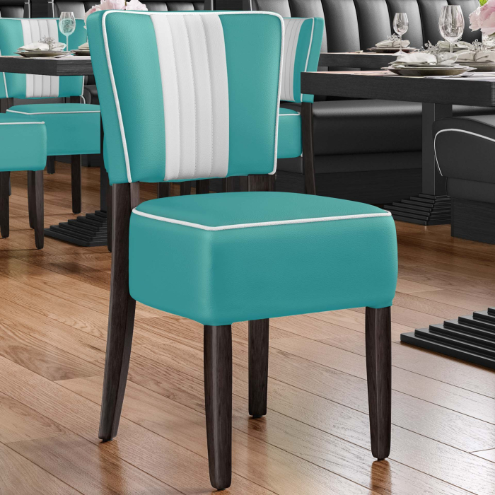 AMERICAN 2 | Silla de comedor | Turquesa | Cuero AMERICAN 2 | Silla de comedor | Turquesa | Cuero