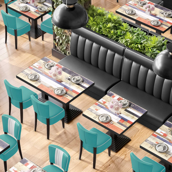 AMERICAN 2 | Silla de comedor | Turquesa | Cuero AMERICAN 2 | Silla de comedor | Turquesa | Cuero
