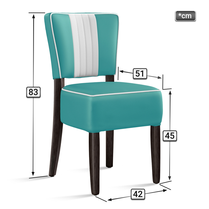 AMERICAN 2 | Silla de comedor | Turquesa | Cuero AMERICAN 2 | Silla de comedor | Turquesa | Cuero