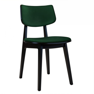 Amaia | Bistro Træ Stol | Sæde Velour | Grøn