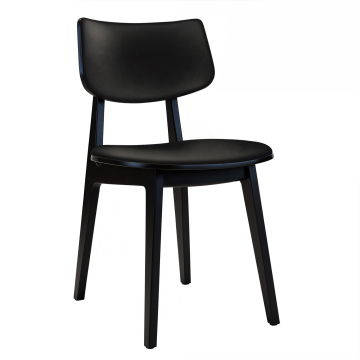 Amaia | Bistro Holz Stuhl | Sitz Samt | Schwarz
