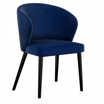 Amanda | Bistro Stoel | Fluweel | Blauw