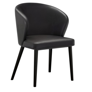 Amanda | Chaise de bistrot | Cuir | Noir