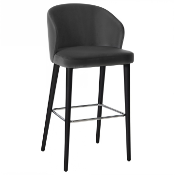 Amanda | Gastro Barhocker | Samt | Grau