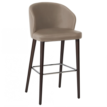 Amanda | Gastro Barstol | Læder | Taupe