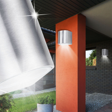 AMELIA Außen Wandleuchte Silber Alu Modern Up & Down Strahler 35W GU10 8cm IP44