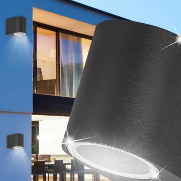 AMELIA Applique extérieure Noir Alu Moderne Up & Down Projecteur 35W GU10 8cm IP44