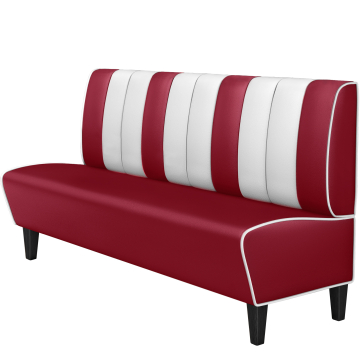 AMERICAN 1 | Cabina pancha Diner Americano | L:H 200 x 103 cm | A righe | Rosso | Pelle