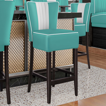 AMERICAN 1 | Diner Barstoel | Turquoise | Leer