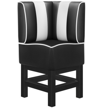 AMERICAN 1 | Diner Eckbank | B:H 64 x 133 cm | Gestreift | Schwarz | Leder