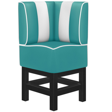 AMERICAN 1 | Diner Eckbank | B:H 64 x 133 cm | Gestreift | Türkis | Leder