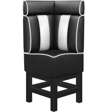 AMERICAN 1 | Diner Eckbank | B:H 64 x 158 cm | Gestreift | Schwarz | Leder
