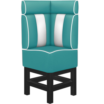 AMERICAN 1 | Diner Eckbank | B:H 64 x 158 cm | Gestreift | Türkis | Leder