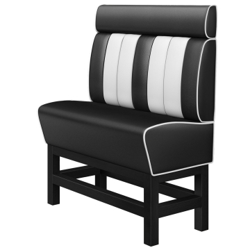 AMERICAN 1 | Diner Hochbank | B:H 120 x 158 cm | Gestreift | Schwarz | Leder