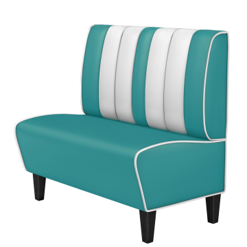 AMERICAN 1 | Dinerbank | B:H 100 x 103 cm | Gestreift | Türkis | Leder
