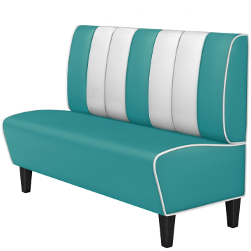 AMERICAN 1 | Dinerbank | B:H 140 x 103 cm | Gestreift | Türkis | Leder