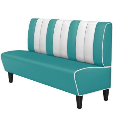 AMERICAN 1 | Dinerbank | B:H 180 x 103 cm | Gestreift | Türkis | Leder