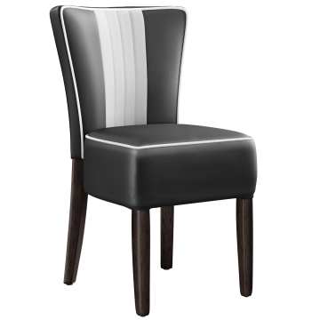 AMERICAN 1 | Sedia diner | Nero | Pelle