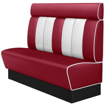 AMERICAN 2 | American Diner Bench | W:H 200 x 160 cm | Striped | Red | Leather