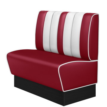 AMERICAN 2 | Amerikaanse Diner Zitbank | B:H 100 x 103 cm | Gestreept | Rood | Leer